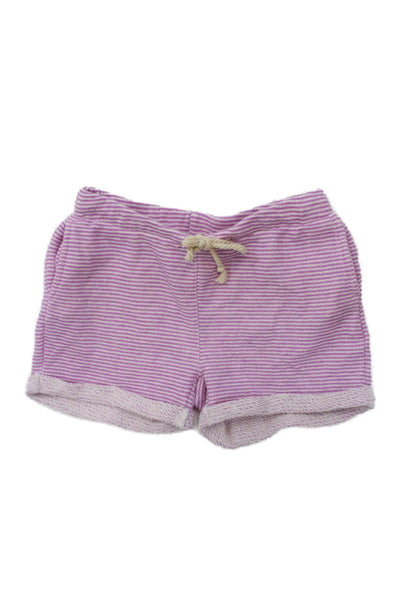 Egg by Susan Lazar Girls Striped Print Casual Cut Off Shorts Purple Size 8