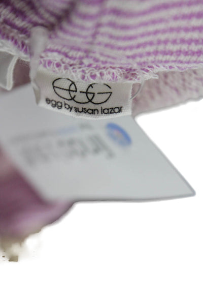 Egg by Susan Lazar Girls Striped Print Casual Cut Off Shorts Purple Size 8
