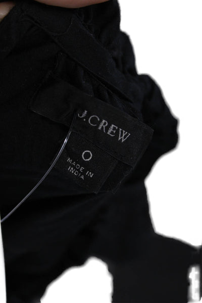 J Crew Womens Cotton Eyelet Detail Sleeveless Tiered Dress Black Size 0