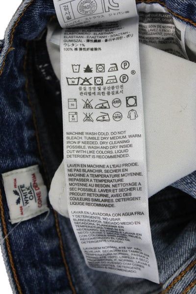 Levis Womens Cotton Five Pocket Distressed Hem Capri Jeans Blue Size 26