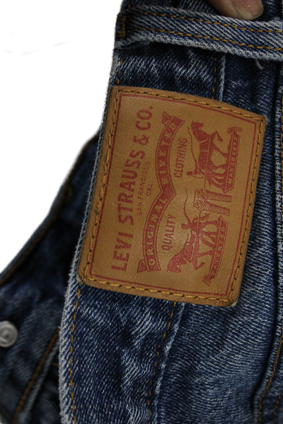 Levis Womens Cotton Five Pocket Distressed Hem Capri Jeans Blue Size 26