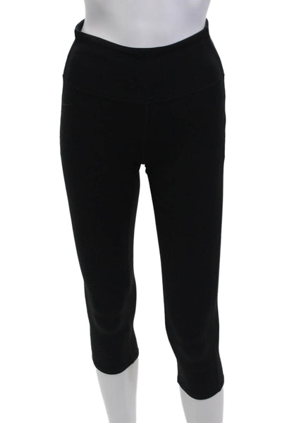 Vuori Womens High Neck Casual Capri Leggings Solid Black Size XS