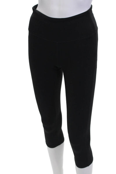 Vuori Womens High Neck Casual Capri Leggings Solid Black Size XS