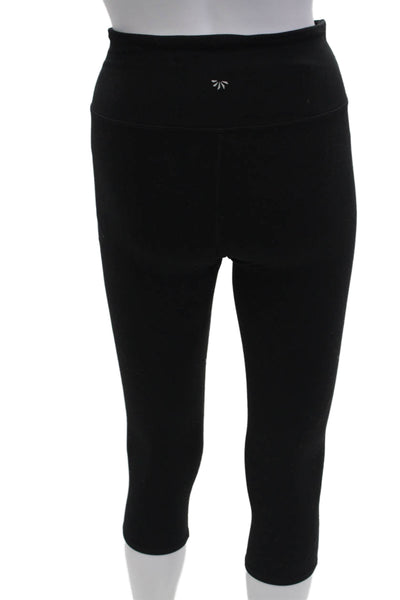 Vuori Womens High Neck Casual Capri Leggings Solid Black Size XS