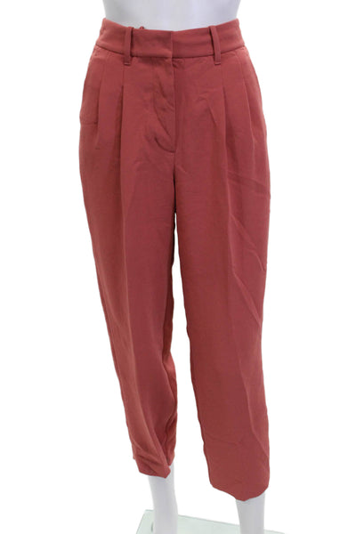 Wilfred Womens Pleated Detail Pocketed Wide Legged Pants Pink Size 0