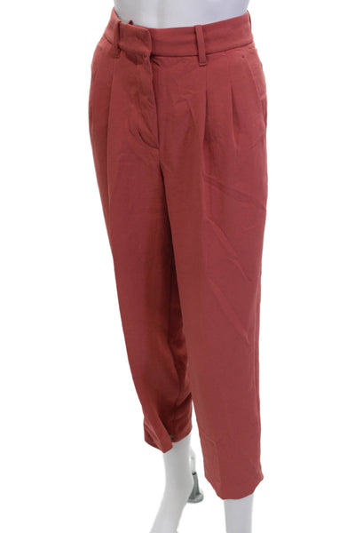 Wilfred Womens Pleated Detail Pocketed Wide Legged Pants Pink Size 0