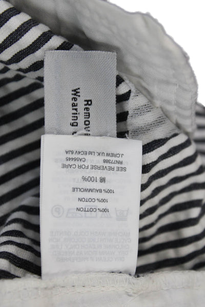 J Crew Womens Cotton Striped Zippered Pocket Detail Pants White Size 2