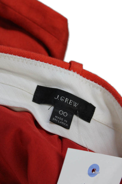 J Crew Womens Linen Four Pocketed Wide Legged Pants Orange Size 00