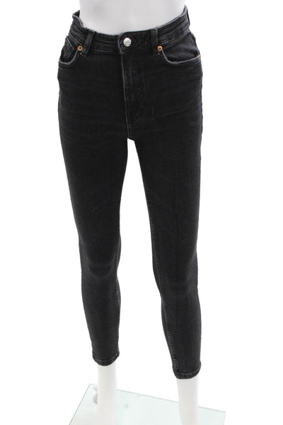 Zara Womens Mid-Rise Skinny Jeans Black Size 4