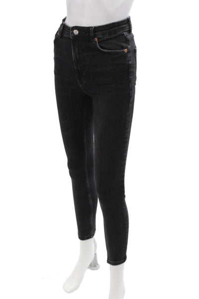 Zara Womens Mid-Rise Skinny Jeans Black Size 4
