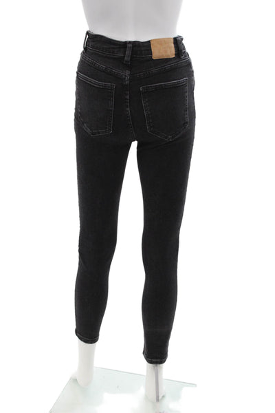 Zara Womens Mid-Rise Skinny Jeans Black Size 4