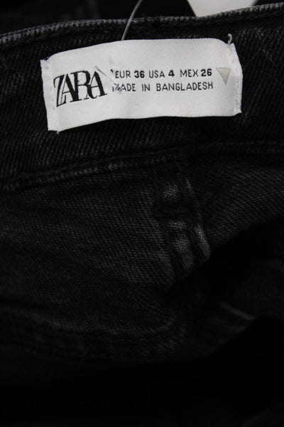 Zara Womens Mid-Rise Skinny Jeans Black Size 4