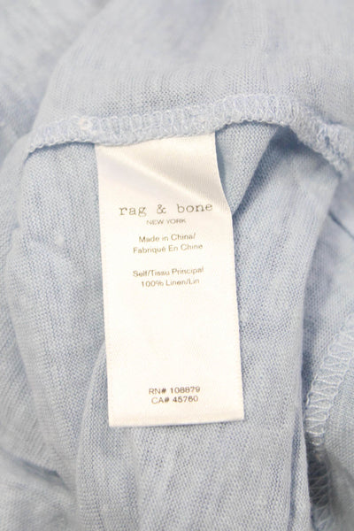 Rag & Bone Womens Linen T-Shirt Blue Size XS