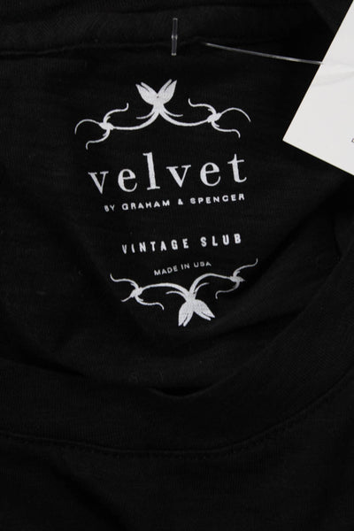 Velvet by Graham & Spencer Womens T-Shirt Black Size XS