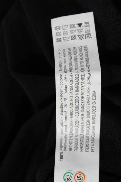 Zara Womens Cotton Crew Neck Short Sleeve Cropped T-Shirt Black Size M
