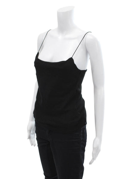 Zara Womens Spaghetti Strap Casual Camisole Top Solid Black Size L