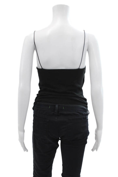 Zara Womens Spaghetti Strap Casual Camisole Top Solid Black Size L