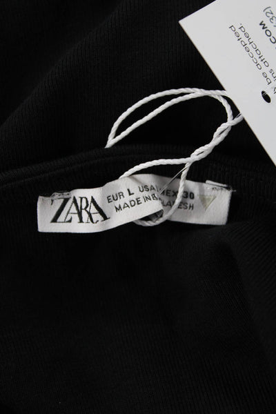 Zara Womens Spaghetti Strap Casual Camisole Top Solid Black Size L