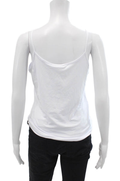 Zara Womens Spaghetti Strap Casual Basic Camisole Top Solid White Size L