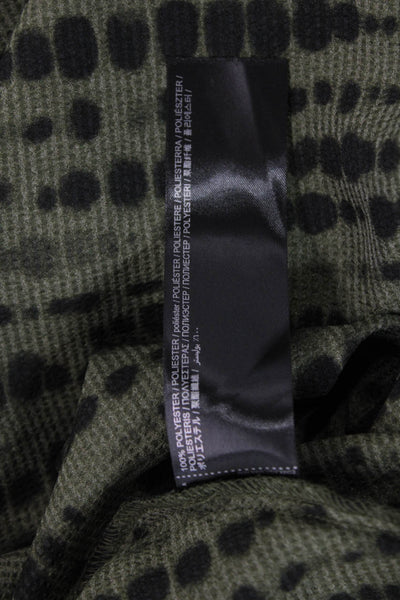 MNG Womens Elastic Waist Spotted Print A-Line Maxi Skirt Green Size L