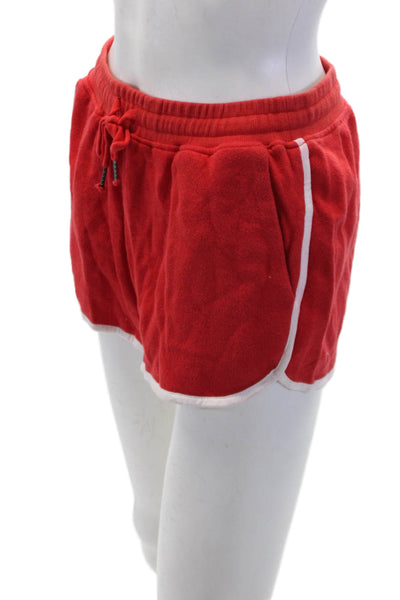 Splendid Womens Cotton Drawstring High Waisted Active Shorts Red Size XS