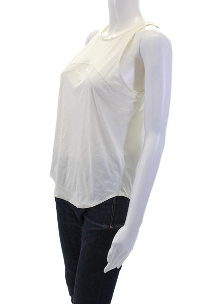 Lululemon Womens Scoop Neck Mesh Trim Lightweight Tank Top White Size 4