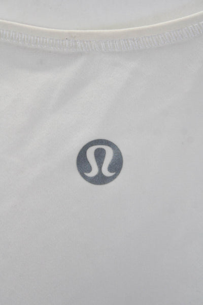 Lululemon Womens Scoop Neck Mesh Trim Lightweight Tank Top White Size 4
