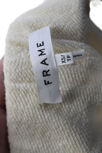 Frame Womens Mid Rise Cuffed Knit Short Shorts White Cotton Size Extra Small