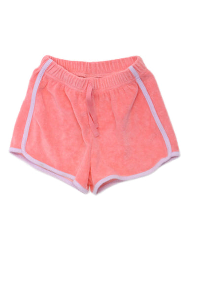 Zara Girls Drawstring Terry Short Shorts Orange Purple Size 6