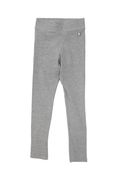 Zara Girls Elastic Waistband Ribbed Knit Ankle Leggings Gray Cotton Size 7