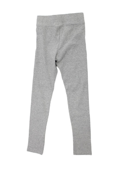 Zara Girls Elastic Waistband Ribbed Knit Ankle Leggings Gray Cotton Size 7