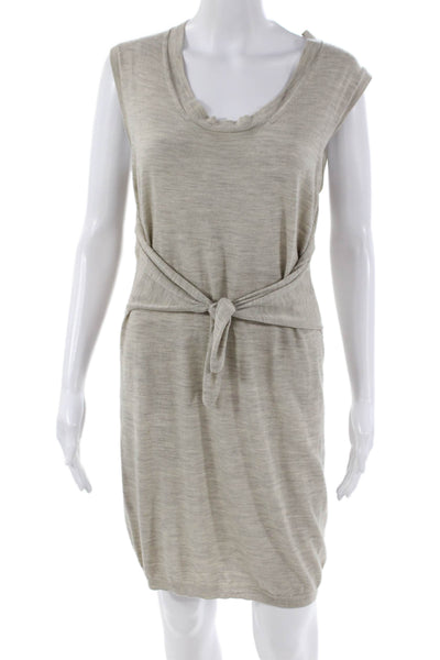 3.1 Phillip Lim Womens Sleeveless Belted Sweater Dress Beige Size Small