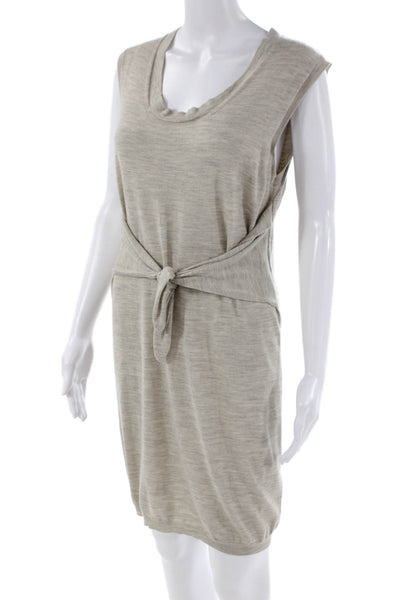 3.1 Phillip Lim Womens Sleeveless Belted Sweater Dress Beige Size Small