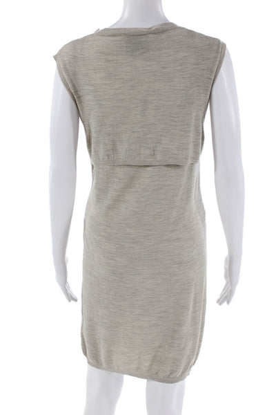 3.1 Phillip Lim Womens Sleeveless Belted Sweater Dress Beige Size Small