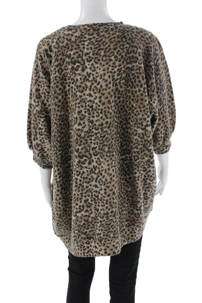 Ragdoll Womens Animal Print Sweatshirt Brown Black Cotton Size Extra Small