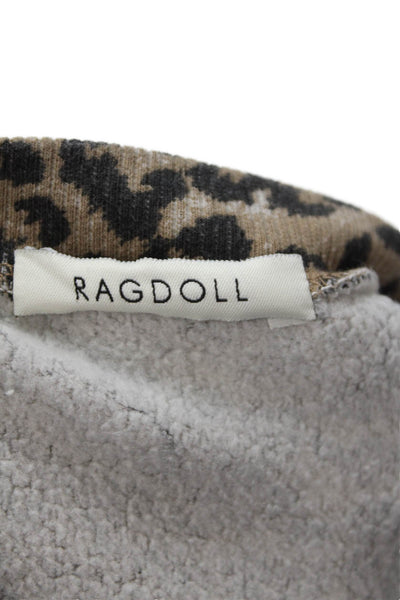 Ragdoll Womens Animal Print Sweatshirt Brown Black Cotton Size Extra Small