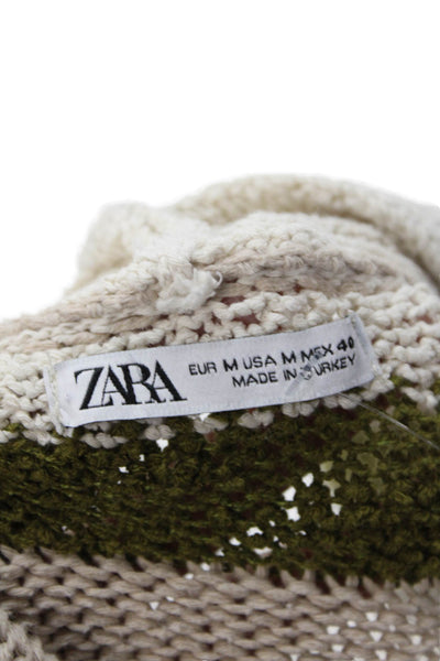Zara Womens Cardigan Sweater Beige Size M