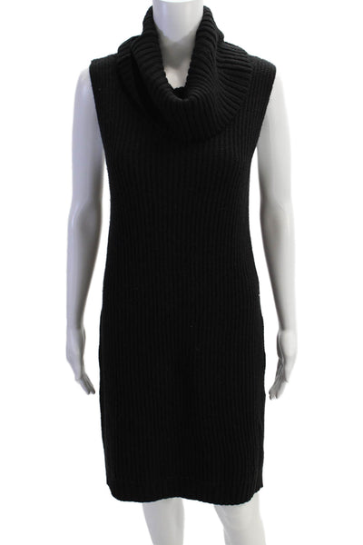 BB Dakota Womens Knit Sleeveless Turtleneck Sweater Top Black Size S