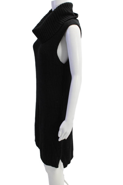 BB Dakota Womens Knit Sleeveless Turtleneck Sweater Top Black Size S