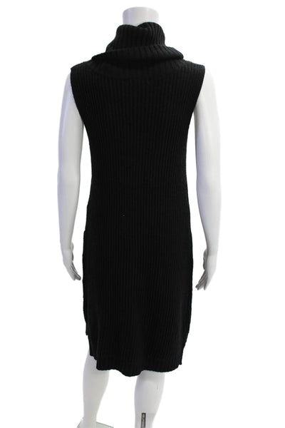 BB Dakota Womens Knit Sleeveless Turtleneck Sweater Top Black Size S