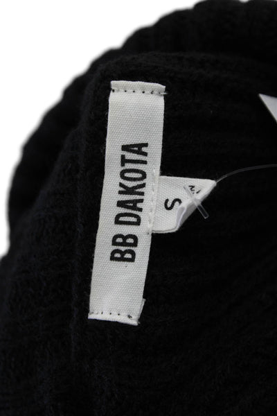 BB Dakota Womens Knit Sleeveless Turtleneck Sweater Top Black Size S