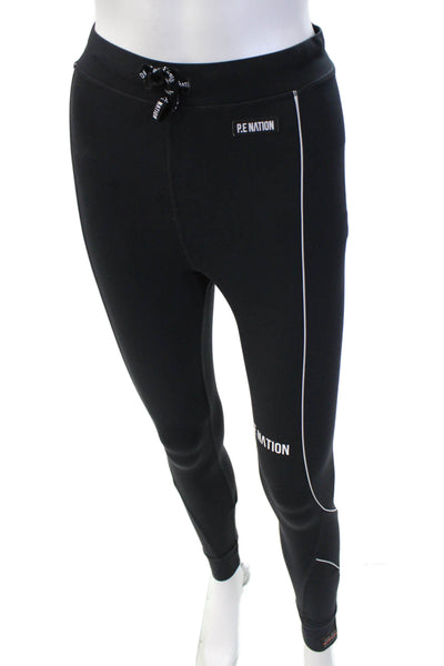 PE Nation PE Nation Womens Single Stripe Print Ankle Leggings Black Size M