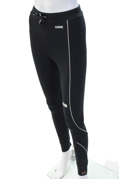 PE Nation PE Nation Womens Single Stripe Print Ankle Leggings Black Size M