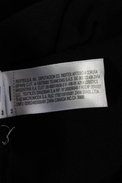 Zara Mens Cotton Crew Neck Short Sleeve T-Shirt Solid Black Size Large