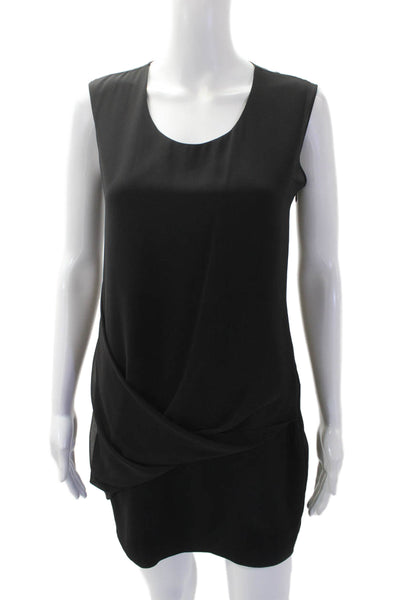Allsaints Women's Round Neck Sleeveless Wrap Mini Dress Black Size 4
