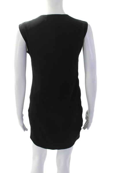 Allsaints Women's Round Neck Sleeveless Wrap Mini Dress Black Size 4