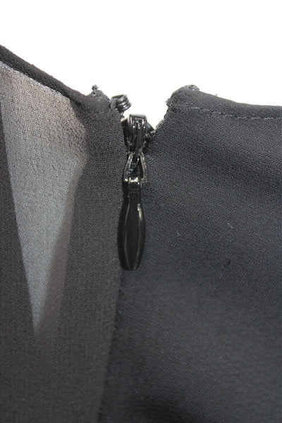 Allsaints Women's Round Neck Sleeveless Wrap Mini Dress Black Size 4