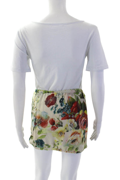 Haute Hippie Women's Square Neck Sleeveless Ruffle Floral Blouse Size S