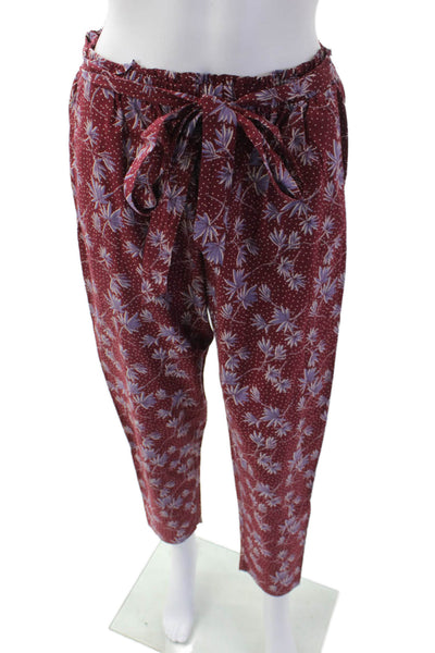 Eberjey Women's Elastic Waist Pull-On Straight Leg Pants Burgundy Size S