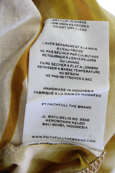 Faithfull The Brand Women's Elastic Waist Slit Hem Casual Pants Green Size S
